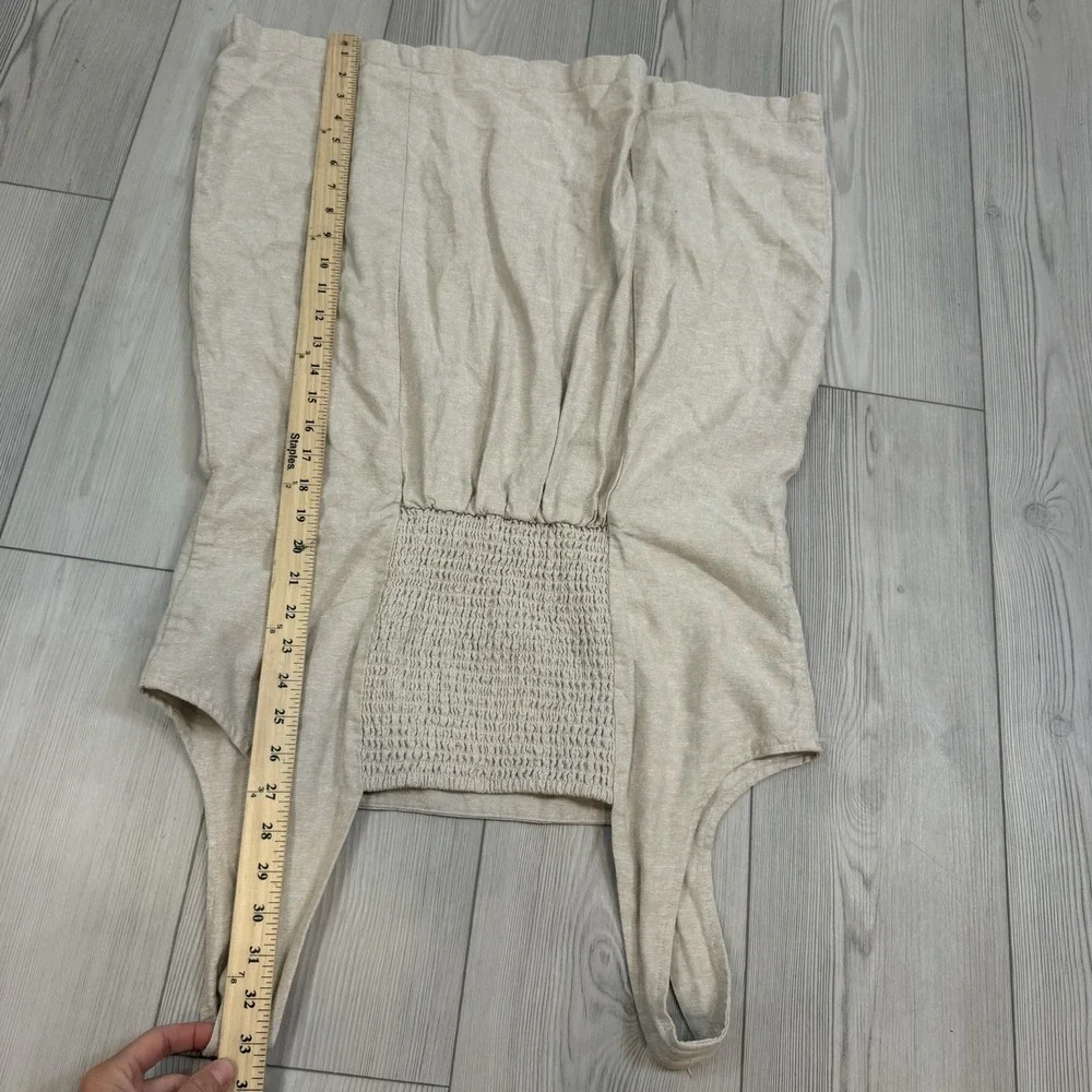 Old Navy Square-Neck Linen-Blend Mini‎ Dress - Size XL Flax Beige